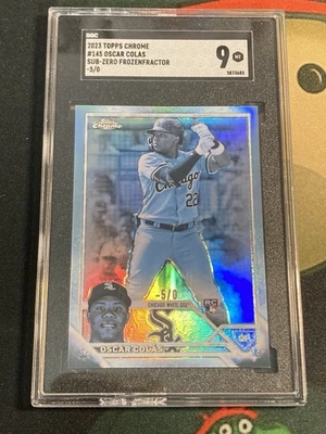 OSCAR COLAS #/5 RC - 2023 Topps Chrome FrozenFractor Rookie SGC 9 #USC212 CWS - Image 1 of 2