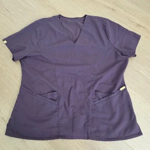 FIGS Technical Collection Scrub Top V-Neck Size 2XL Short Sleeve Purple - Picture 1 of 7