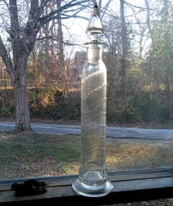 RARE ANTIQUE CONTROLLED SEED BUBBLE HAND BLOWN PONTILED BOTTLE CUT GLASS STOPPER - Picture 1 of 13