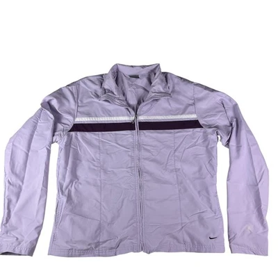 Chaqueta Nike Para Mujer Grande Púrpura Cremallera Completa Pista Ligera Atlética Swoosh Logo Foto 1 de 4