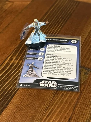Miniaturas WOTC Star Wars - Maestro Lucien Draay #5 Muy Raro con Tarjeta Foto 1 de 4