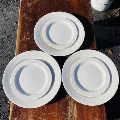 6件装Amcrest铁矿石晚餐和沙拉盘日本白色铁矿石麦迪逊餐盘 — 第 1/4 张图片