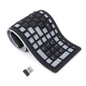 Wireless Silicone Keyboard, Portable Foldable Roll Up Soft Rubber Keyboard, P... - Picture 1 of 7