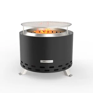 Fogata sin humo con parrilla y bolsa, acero inoxidable leña exterior - Imagen 1 de 10