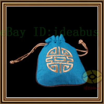 1/2/3/5/10 PIEZAS Bordado Doble Felicidad Lino Cordón Bolsa Monedero Bolso para Monedas Foto 1 de 4