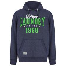 Tokyo Laundry Search Motif Brushback Fleece Pullover Hoodie in Navy Grindle