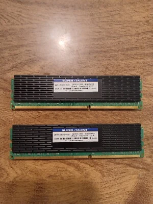 SUPER TALENT 4GBX2 DDR3-1333MHz PC3-10600 1.5V UDIMM WA133UB4G9 - Image 1 of 2
