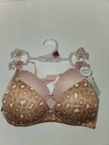 TAHARI Girl's 2-Pack Bra Light pink/Tan White New 32A 34A. *A4 - Picture 1 of 4