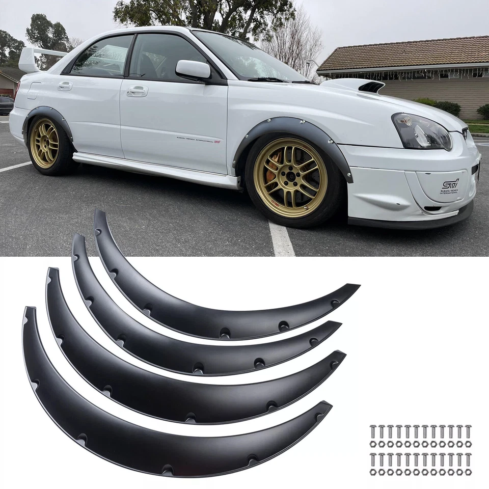 3.5" Fender Flares Flexible Wide Body Kit Wheel Arches For Subaru Impreza GD WRX Foto 1 de 4