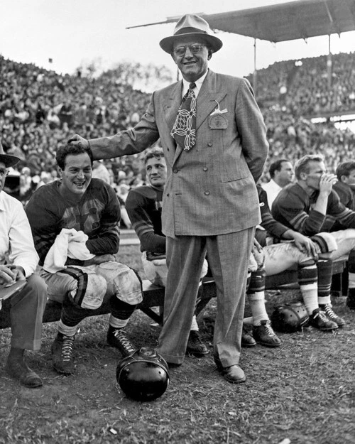 GEORGE HALAS and SID LUCKMAN Glossy 8x10 Photo Chicago Bears Print Football - Image 1 of 1