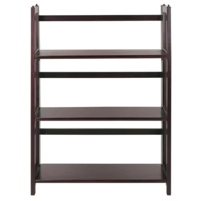 3-Shelf Stackable Bookcase Indoor Foldable Solid Wood Espresso 27.5" 17.60 lb US - Image 1 of 4