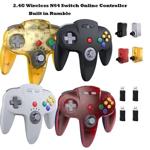 Wireless N64 Controller Remote Game Pad + Rumble Pak for Nintendo N64 Console - Picture 1 of 25