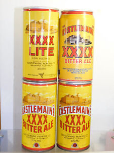 CASTLEMAINE XXXX BITTER ALE / XXXX LITE 370 ML X 4 AUSTRALIA VINTAGE BEER CAN 
