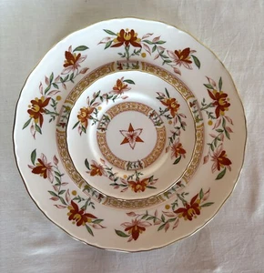 Royal Worcester 2-piece Dinnerware set. "Chamberlain" Dinner plate and Bread - Picture 1 of 16