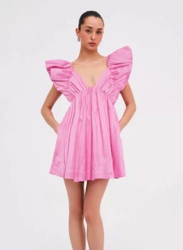 VALENTINO For Love And Lemons Clementine Mini Abito Revolve Rosa XL NUOVO CON ETICHETTE $249