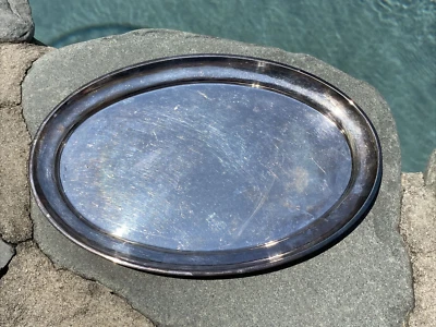 Bandeja ovalada de plata de ley Georg Jensen Dinamarca 223A Foto 1 de 4