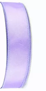 Iridescent Lavender Satin 1.5" x 4 yd Wired Ribbon Valentine's Day Easter Spring - Picture 1 of 3