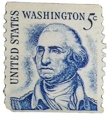 George Washington 5 Cent Blue US Postage 1967 Unused Stamp - Image 1 of 2