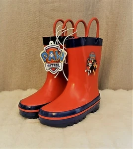 Children's Rain Boots Red Paw Patrol Chase & Marshall Waterproof Boys Size 5/6 - Picture 1 of 9