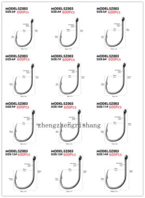 600pcs Fishing Single Hook 3#-15# High Qulity High Carbon Steel Jig Big Hooks - Image 1 of 4