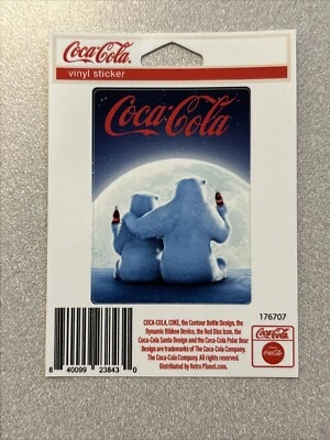 coca cola vinyl sticker Polar Bears (1.5 Inches By 2 Inches) - Image 1 of 4