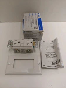 NEW! EATON IVORY 20A 125V SELF TEST GROUND FAULT CIRCUIT INTERRUPTER SGF20V - Picture 1 of 1
