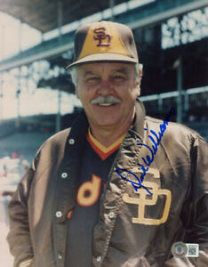 DICK WILLIAMS SIGNED AUTOGRAPHED 8x10 PHOTO SAN DIEGO PADRES MANAGER BECKETT BAS