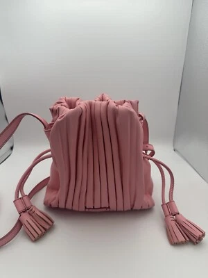 Fossil Rayna Pleated Drawstring Crossbody Bag Bubblegum Pink Blush Fossil 1954 - Image 1 of 4