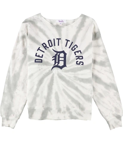 Touch Womens Detroit Tigers Tie Dye Sweatshirt, Grey, Medium Cover
