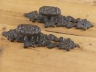 2 Cast Iron LARGE Antique Style FANCY Barn Handle Gate Pull Shed Door Handles 