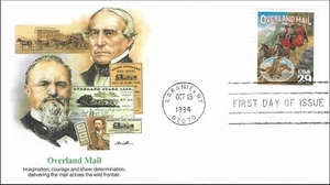 Butterfield Overland Mail Wild West Horse Mail Wagons EE. UU. Fleetwood FDC 1994 - Imagen 1 de 2