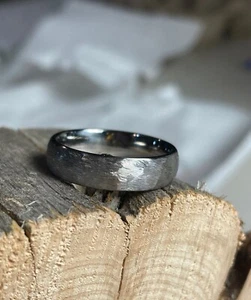 Titanium Band, Rugged Brush Finish, Wedding Ring, Mens Jewelry, 5.5mm, Dome - Picture 1 of 12