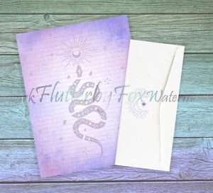 Star Snake Writing Paper Stationery | 24 Sheets - Lined and Unlined - Picture 1 of 8