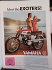 Vintage 1968 Yamaha 125 Twin Scrambler Motorcycle Print Ad