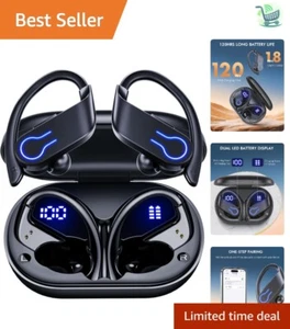 Sporty Bluetooth Earbuds with 13mm Drivers - Perfect for Running and Exercising - Picture 1 of 8