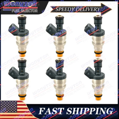 Juego (6) Inyectores de combustible Bosch OEM 0280155209 para 93-97 Mercedes-Benz 2.8 3.2 3.6 Foto 1 de 4