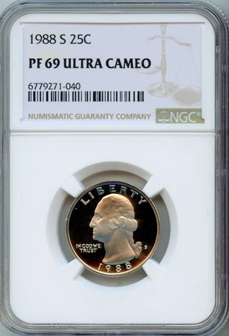 NGC - Washington Quarter - 25c - 1988 S - PF-69-UC - Ultra Cameo Cover