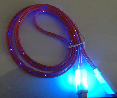 HOT LED MICRO USB el light glow charger cable FOR samsung galaxy s2 s3 s4 note 2 - Image 1 of 3