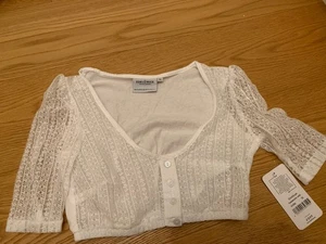 Neu! Dirndlbluse Gr. 32 Edelnice Kassandra weiß halbarm Spitze - Bild 1 von 6