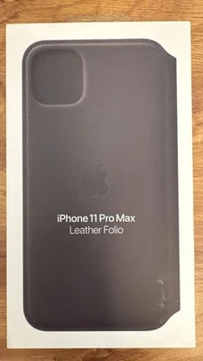 NEW Original Apple Leather Folio Snap Case Cover For iPhone 11 Pro Max Black - Image 1 of 2