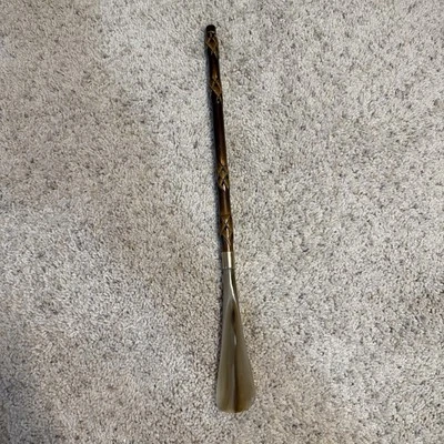 Vintage Long Shoe Horn - Horn & Wood - AS IS / BROKEN TOP HANDLE - Image 1 of 4