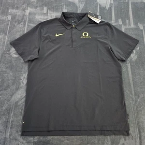 Nike Black Oregon Ducks Polo Shirt Men's XL On Field Embroidered Logo NEW! - Picture 1 of 12