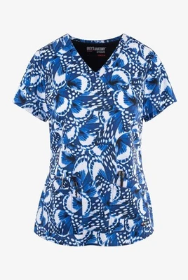 GREYS ANANTOMY ЖЕНЩИН СПАНДЕКС ЭЛАСТИЧНОЙ СКРАБ ПЕЧАТЬ ВЕРХНИЙ БАБОЧКА СИНИЙ ВСЕХ РАЗМЕРОВ - Изображение 1 из 2