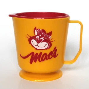 Taza de café de viaje vintage Macs leche conveniencia Ontario Store gato canadiense - Imagen 1 de 6