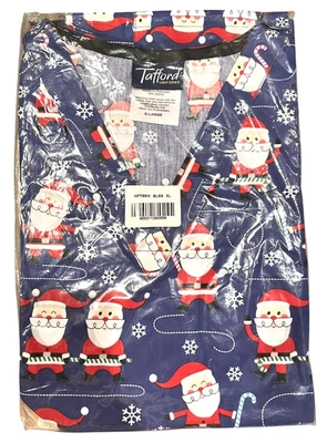 Women Christmas Scrub Top Tafford  XL Santa - Image 1 of 3
