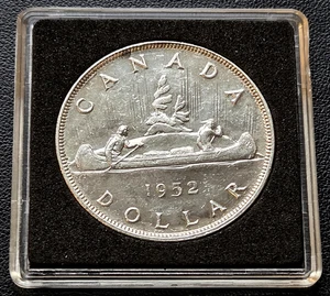 1952 NWL Canada Silver $1 Dollar ***No Water Lines Variety*** Great Condition - Foto 1 di 2