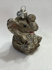 Antiguo Mundo Navidad Pequeño Elefante Vida Silvestre Vidrio Adorno 12157 - Imagen 1 de 4
