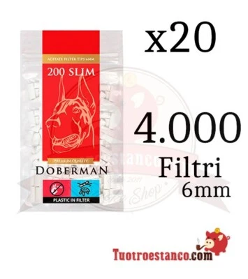 Filtri Doberman slim 6 mm - 20 sacchetti da 200 filtri - Imagen 1 de 3