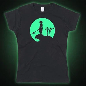 Kingdom Sora Heart Inspired Moon Silhouette Glow in the dark Ladies Tshirt - Picture 1 of 3