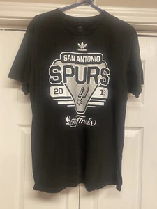 Adidas San Antonio Spurs 2013 NBA Finals Black grey T- Shirt Size Large FREESHIP - Picture 1 of 2